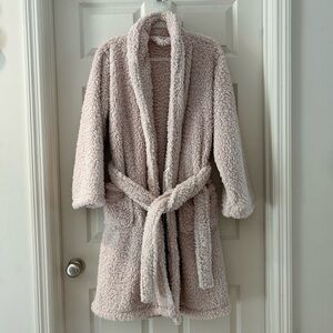 Pottery Barn Cream Fleece Robe